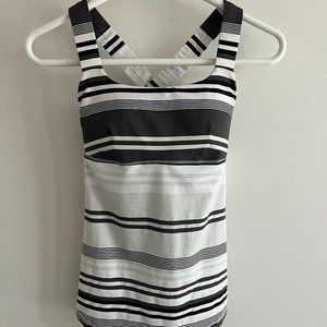 Lululemon Striped Padded X-Back Tank Top - Size 2